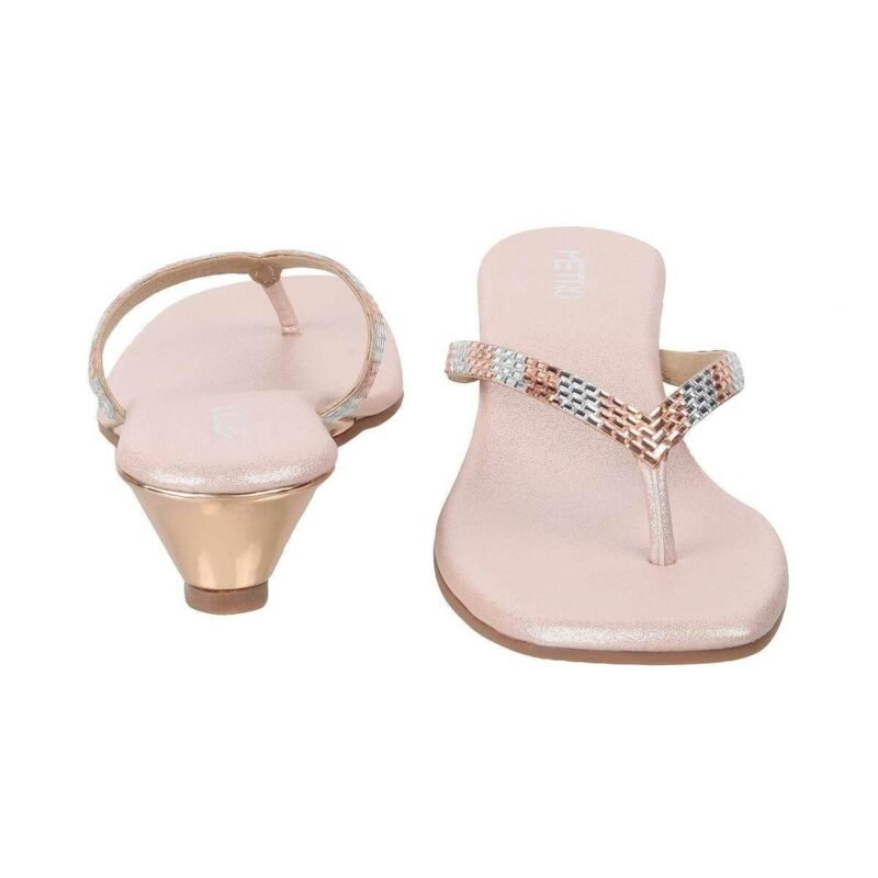 Gilded Nights Rose Gold Wedge Slippers